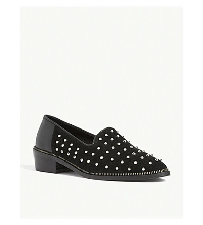 Shop The Kooples Studded Suede Loafers In Bla01