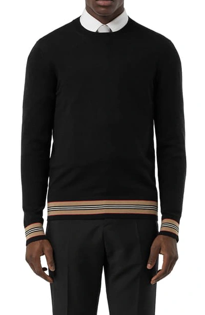 Shop Burberry Barner Crewneck Sweater In Black