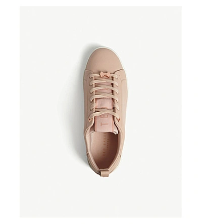 Shop Ted Baker Tedah Branded Leather Trainers In Pink