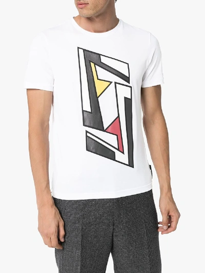 Shop Fendi Ff Logo Print T-shirt In White
