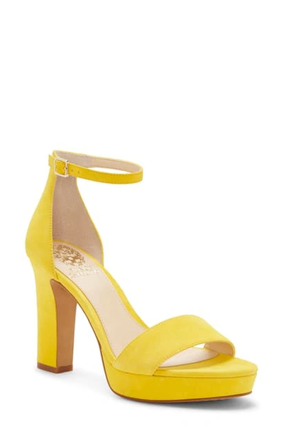 Shop Vince Camuto Sathina Sandal In Daisy Yellow Suede