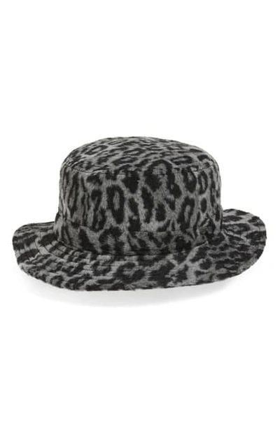 Shop Brixton Hardy Bucket Hat In Aluminum/ Black Leopard