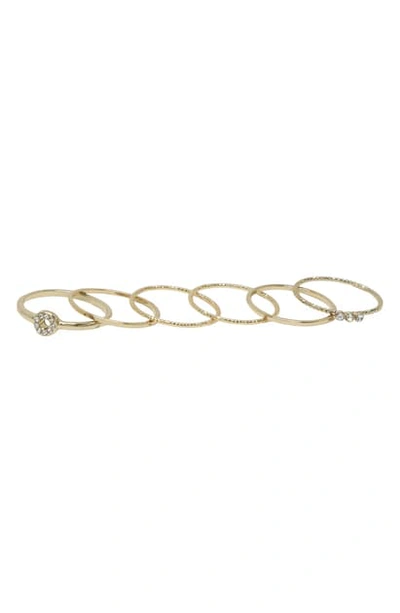 Shop Ettika Set Of 6 Dainty Stacking Rings In Gold
