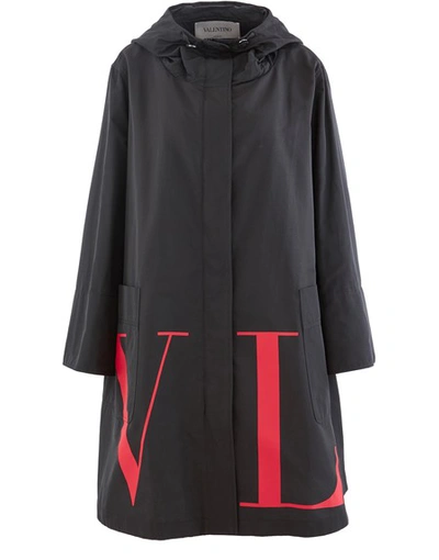 Shop Valentino Vltn Coat In Nero/rosso