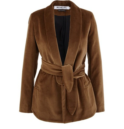 Shop A Cheval Pampa Tero Velvet Jacket In Brown