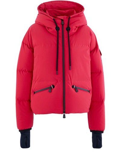 Shop Moncler Airy Down Jacket In Burgundy
