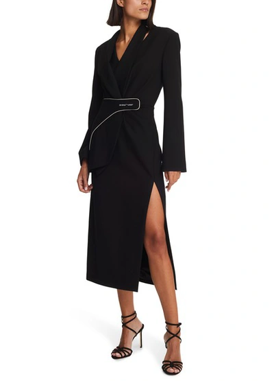 Shop Off-white Formal Midi Dress In Black