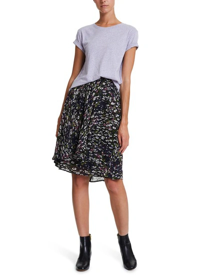 Shop Ganni Short Printed Skirt In Black