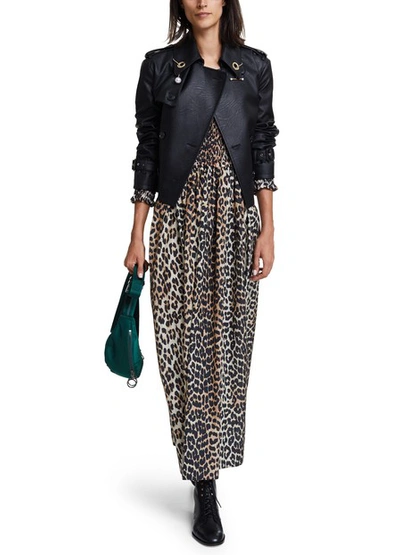 Shop Ganni Long Leopard-print Dress In Léopard