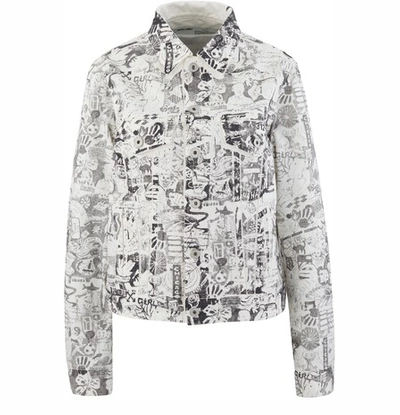 Shop Off-white Graphite Denim Jacket In White