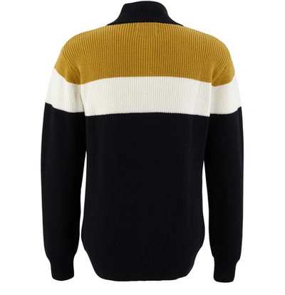 Shop Olow Rustic Zipped Collar Jumper In Navy