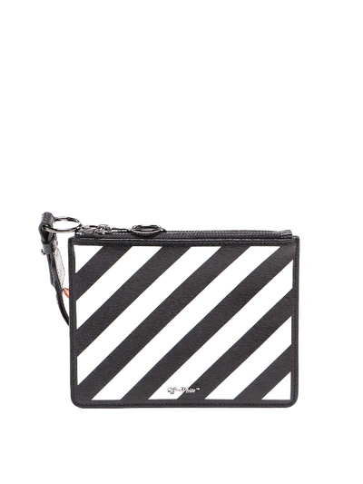 Shop Off-white Diag Black And White Clutch