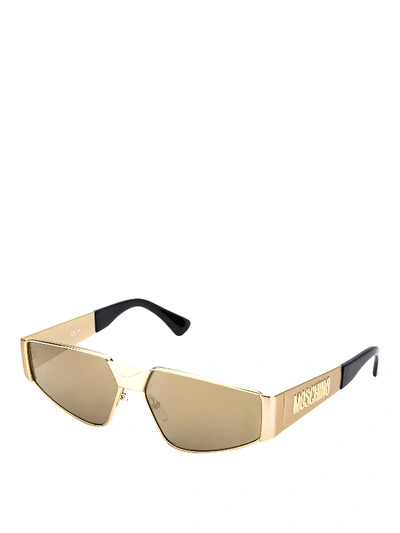 Shop Moschino Gold-tone Metal Sunglasses