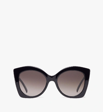 Shop Mcm Oversized Cat Eye Sunglasses In Black