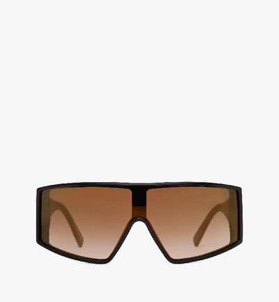 Shop Mcm Shield Sunglasses In Gold