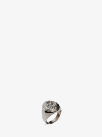 Shop Alexander Mcqueen Signet Ring In Silver
