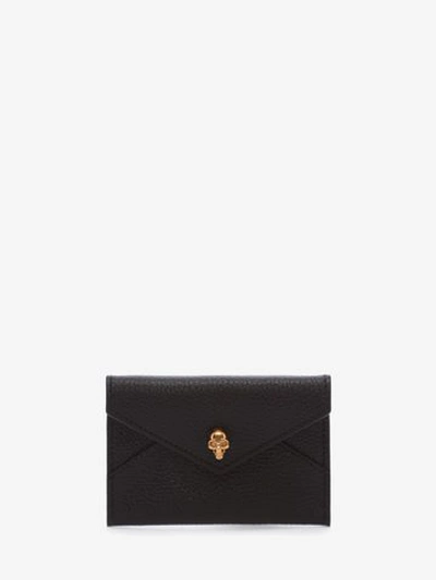 Shop Alexander Mcqueen Skull Envelope Card Holder In Black