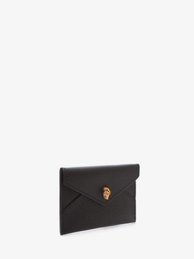 Shop Alexander Mcqueen Skull Envelope Card Holder In Black