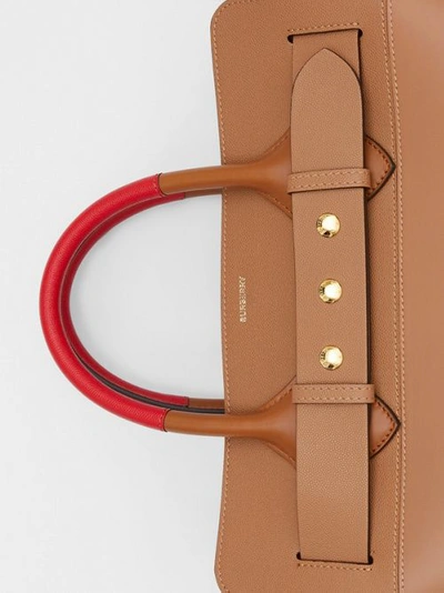 Shop Burberry The Medium Panelled Leather Triple Stud Belt Bag In Warm Camel/tan