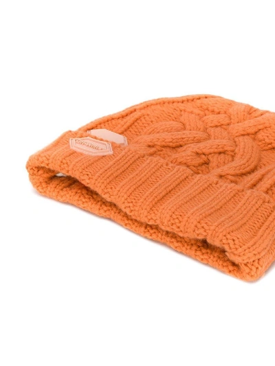 Shop Off-white Pop Of Color Logo Beanie In Orange