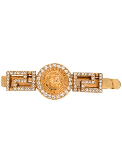 Shop Versace Gold-tone & Swarovski Crystal Medusa Hair Clip