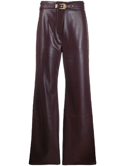 Shop Nanushka Kisa Flared Trousers In Purple