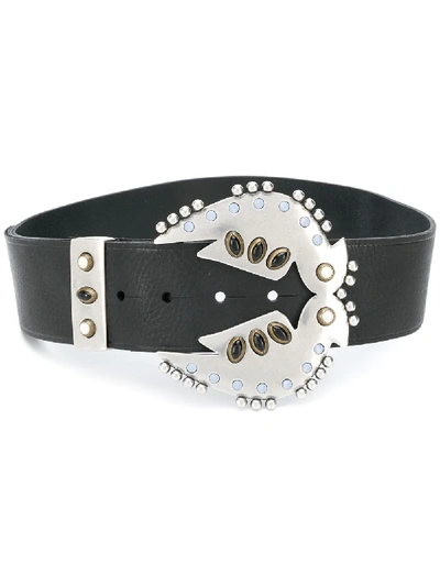 Shop Isabel Marant Abigail Bird Buckle Belt In Black