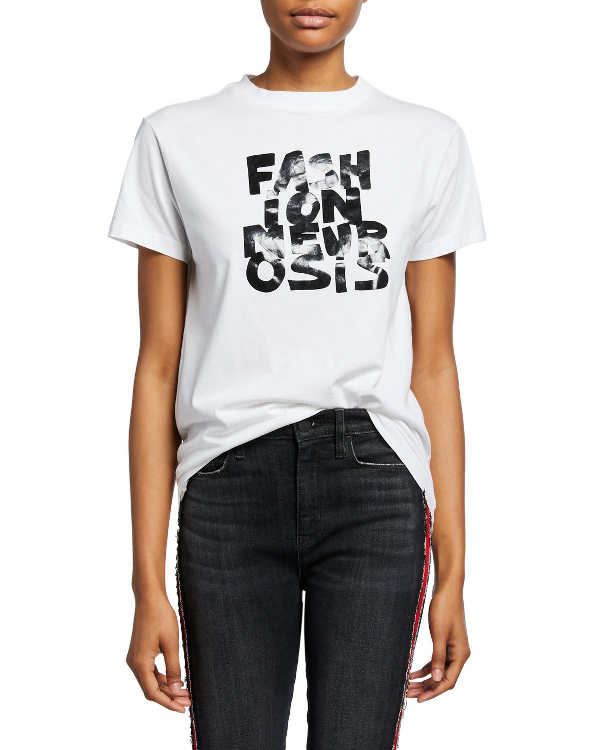 Bella Freud Fashion Neurosis Graphic T-shirt In White | ModeSens