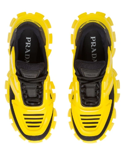 Shop Prada Cloudbust Thunder Sneakers In Yellow