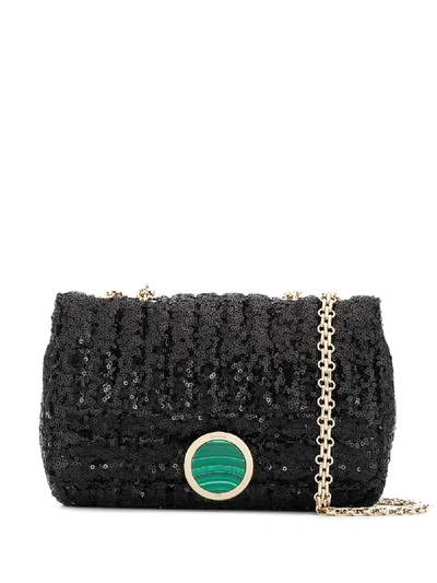 Shop Giambattista Valli Matelasse Sequin Embroidery Shoulder Bag In Black