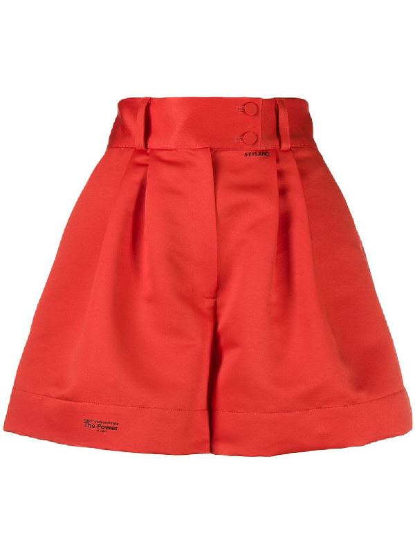 Styland Wide Tailored Shorts In Red | ModeSens