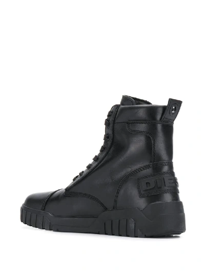 Shop Diesel Hybrid Sneaker-boots In Black