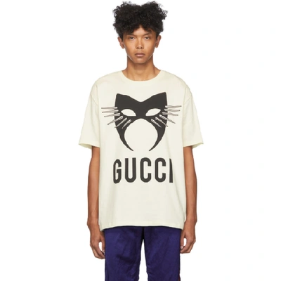 Shop Gucci Off-white Manifesto T-shirt In 7263 Sunkis