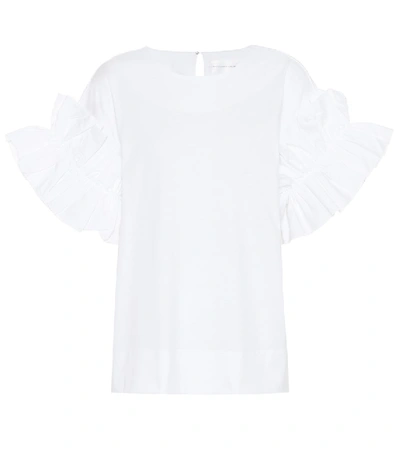 Shop Victoria Victoria Beckham Cotton-jersey Top In White