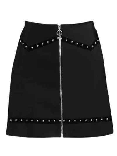 Shop Maje Jimage Studded A-line Skirt In Black