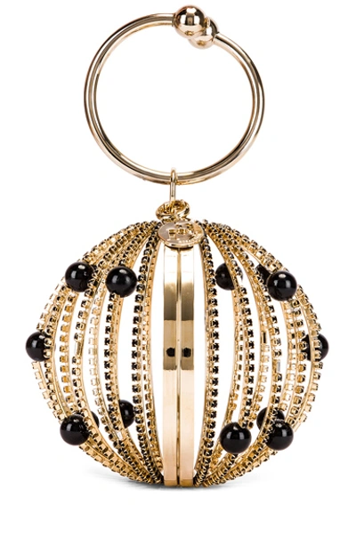 Shop Rosantica Sasha Bag In Black Beads With Crystals