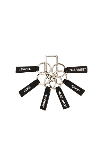 Shop Off-white Label Keyring In Black