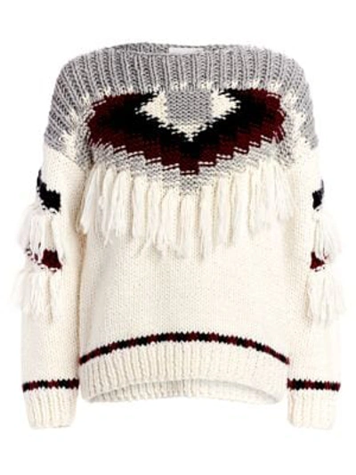 Shop Current Elliott Rosemary Fringe Sweater In Full Cream