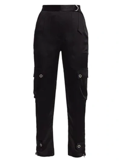 Shop Jonathan Simkhai Classic Woven Sateen Pants In Black