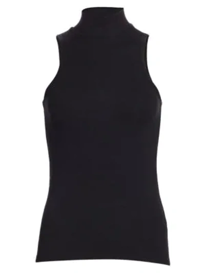 Shop Atm Anthony Thomas Melillo Micromodal Sleeveless Turtleneck In Black