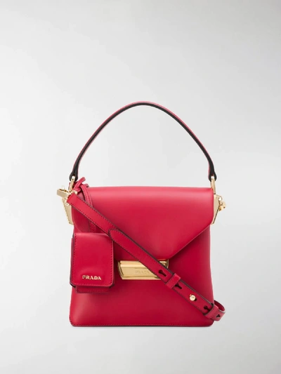 Shop Prada Ingrid Shoulder Bag In Red