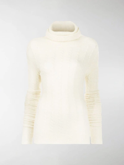 Shop Jacquemus Long-sleeve Knitted Jumper In White