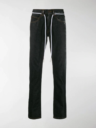 Shop Off-white Sprayed Straight-leg Jeans In Grey