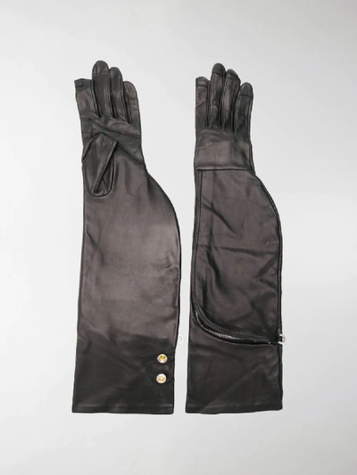 Shop Rick Owens Long Gloves In Black