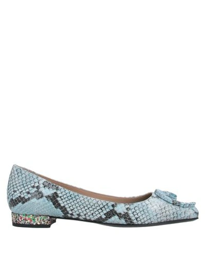 Shop Cavalli Class Ballet Flats In Azure