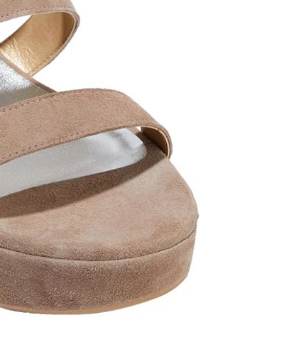 Shop Stuart Weitzman Woman Sandals Camel Size 7.5 Soft Leather In Beige