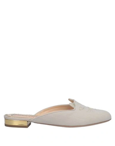 Shop Charlotte Olympia Mules In Beige