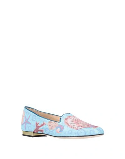 Shop Charlotte Olympia Ballet Flats In Sky Blue