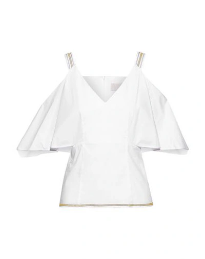 Shop Peter Pilotto Woman Blouse White Size 6 Cotton, Polyamide, Elastane