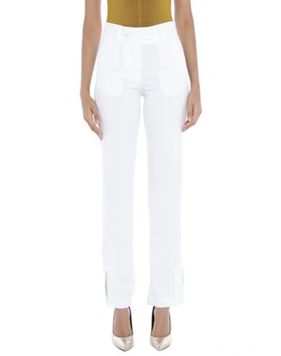 Shop Msgm Woman Pants White Size 8 Polyester